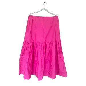 H&M Women’s Pink High Waist Cerise Long Flare Skirt Size S NWT